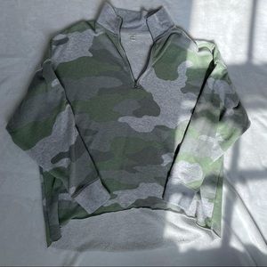 Aerie Camo Sunday Soft Quarter Zip Sweatshirt